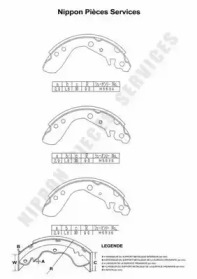 Комлект тормозных накладок NPS H350A07