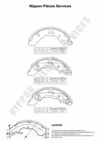 Комлект тормозных накладок NPS H350I02