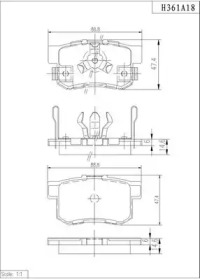 Комплект тормозных колодок NPS H361A18