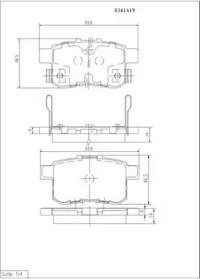 Комплект тормозных колодок NPS H361A19