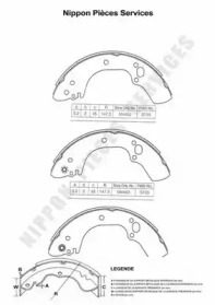 Комлект тормозных накладок NPS I350U02