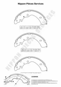 Комлект тормозных накладок NPS I350U03