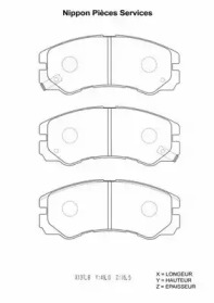 Комплект тормозных колодок NPS I360U06