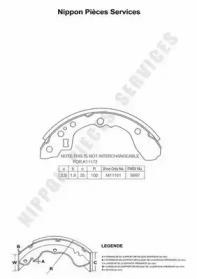 Комлект тормозных накладок NPS K350A01