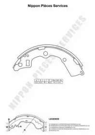 Комлект тормозных накладок NPS K350A08