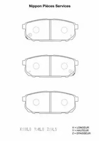 Комплект тормозных колодок NPS K361A03