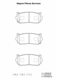 Комплект тормозных колодок NPS K361A04