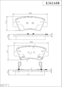 Комплект тормозных колодок NPS K361A08