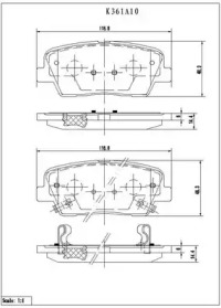 Комплект тормозных колодок NPS K361A10