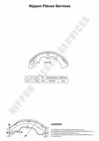 Комлект тормозных накладок NPS M350A02