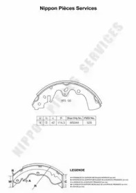 Комлект тормозных накладок NPS M350A03