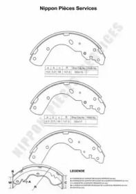 Комлект тормозных накладок NPS M350A04