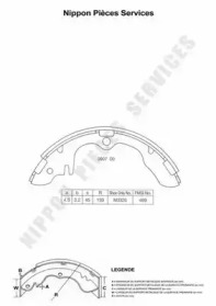 Комлект тормозных накладок NPS M350A13