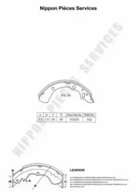 Комлект тормозных накладок NPS M350A16