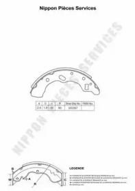 Комлект тормозных накладок NPS M350A17