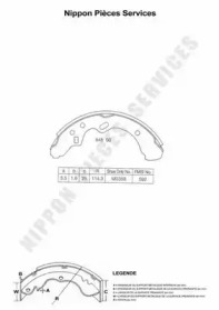 Комлект тормозных накладок NPS M350A28