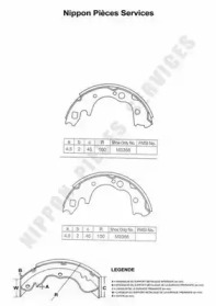 Комлект тормозных накладок NPS M350A32