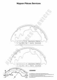 Комлект тормозных накладок NPS M350A33