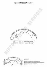 Комлект тормозных накладок NPS M350A40