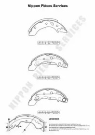 Комлект тормозных накладок NPS M350A45