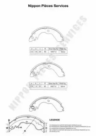 Комлект тормозных накладок NPS M350I00