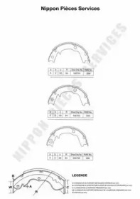 Комлект тормозных накладок NPS M350I19