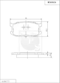 Комплект тормозных колодок NPS M360A16