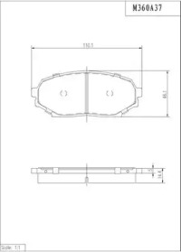 Комплект тормозных колодок NPS M360A37