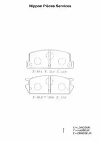 Комплект тормозных колодок NPS M361A01