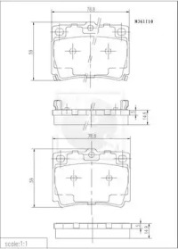 Комплект тормозных колодок NPS M361I10