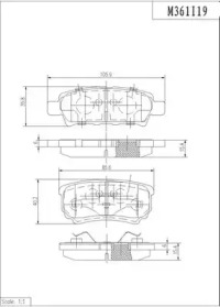 Комплект тормозных колодок NPS M361I19