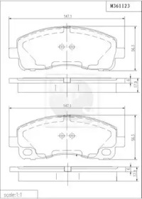 Комплект тормозных колодок NPS M361I23