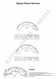 Комлект тормозных накладок NPS N350N04