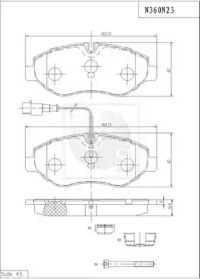 Комплект тормозных колодок NPS N360N23