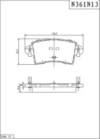 Комплект тормозных колодок NPS N361N13