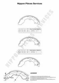 Комлект тормозных накладок NPS S350U16