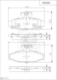 Комплект тормозных колодок NPS S361G01