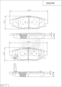 Комплект тормозных колодок NPS S361U07