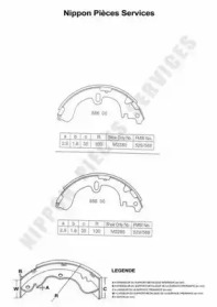 Комлект тормозных накладок NPS T350A01