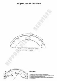 Комлект тормозных накладок NPS T350A04