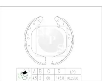 Комлект тормозных накладок NPS T350A05