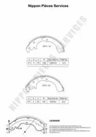 Комлект тормозных накладок NPS T350A06