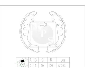 Комлект тормозных накладок NPS T350A14