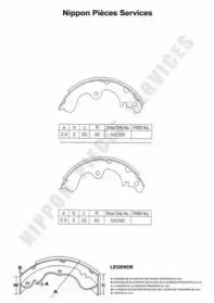 Комлект тормозных накладок NPS T350A36