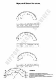 Комлект тормозных накладок NPS T350A38