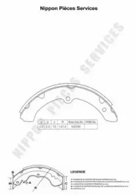 Комлект тормозных накладок NPS T350A42