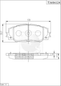 Комплект тормозных колодок NPS T360A124