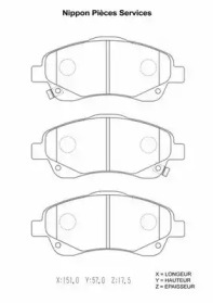 Комплект тормозных колодок NPS T360A20