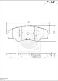 Комплект тормозных колодок NPS T360A43