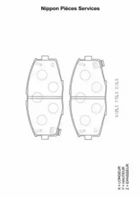 Комплект тормозных колодок NPS T360A45